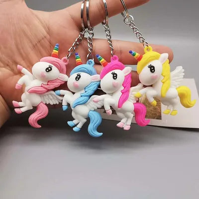 Creative Three-dimensional Color Unicorn Key Ring Pendant Promotional