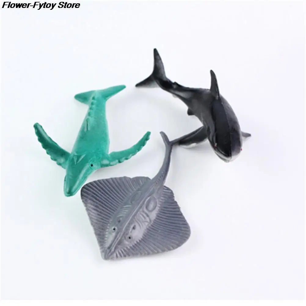 12/24pcs/lot  4-7cm PVC Pool Fish Toy Early Education Marine Animals Figure Gift For Children Kids Sea Life Model Toys