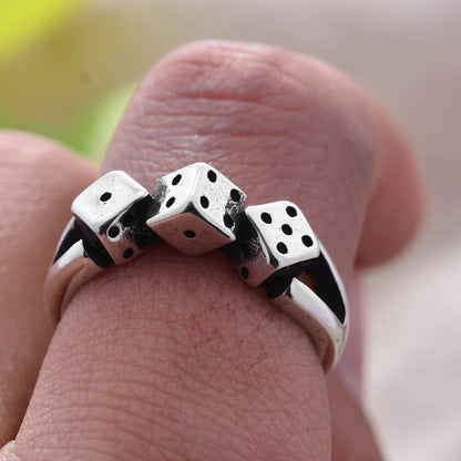 2023 New Arrival Individual Dice Design Thai Silver Ladies Finger Ring