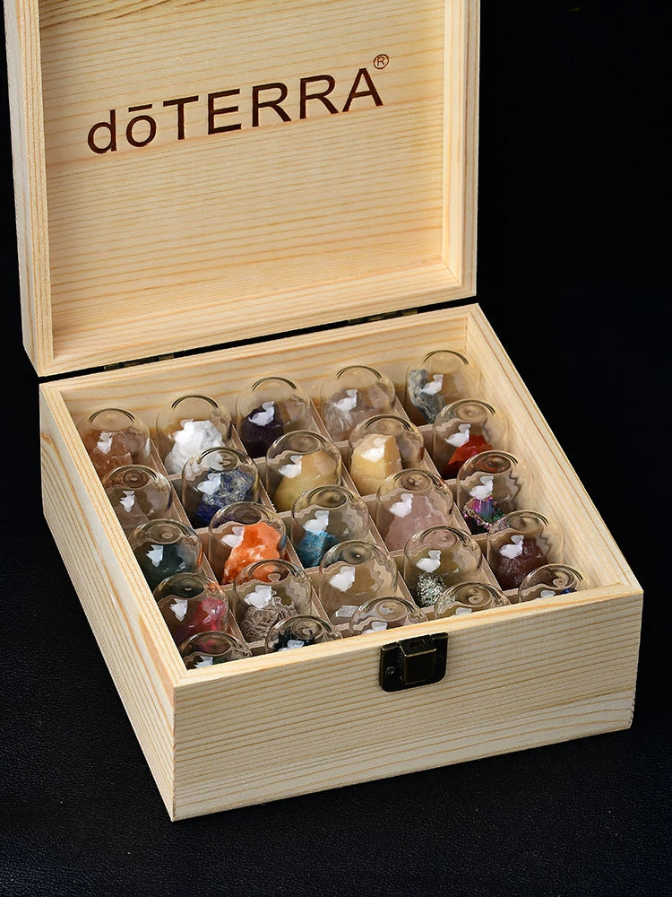 Natural Crystal Variety Color Specimen Set Box Rough Stone