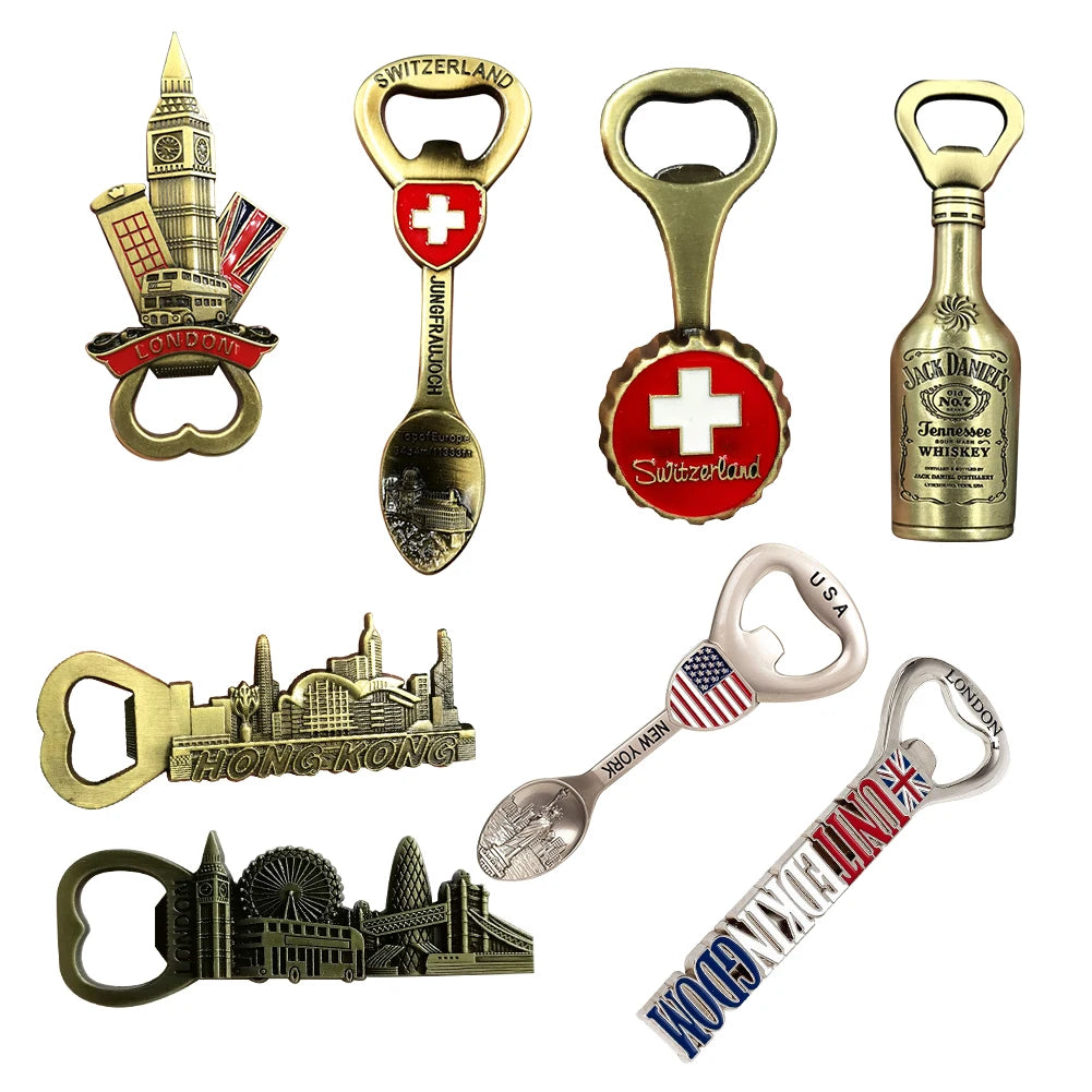 Creative Bottle Opener Metal Fridge Magnets Kitchen Home Decor