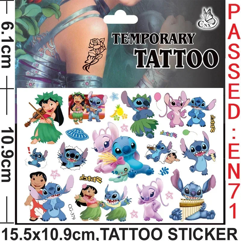 Original Disney Cartoon Toys Tattoo Stickers Lilo &amp; Stitch Movie Figures Stitch Children Party Supplies Cute Stickers Gifts