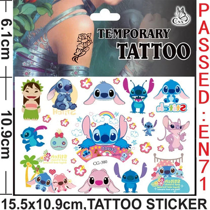 Original Disney Cartoon Toys Tattoo Stickers Lilo &amp; Stitch Movie Figures Stitch Children Party Supplies Cute Stickers Gifts