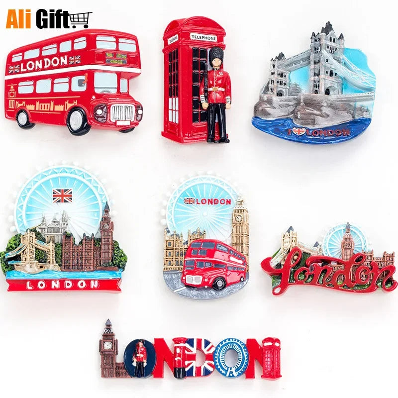 Cartoon Bear Crafts 3D Fridge Magnets British London Souvenir Refrigerator Magnetic Stickers Home Decoration Gift