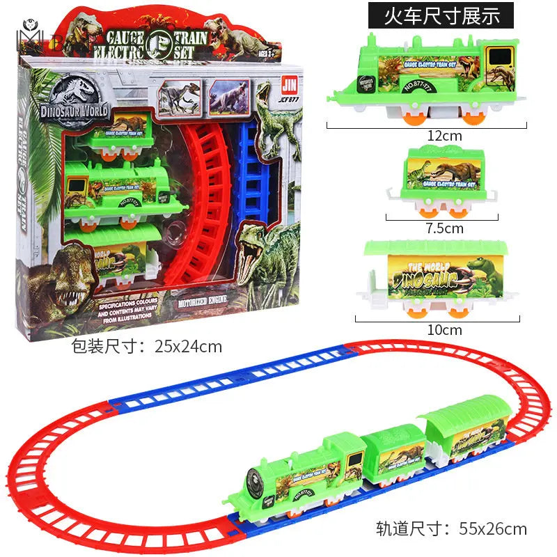 Kids DIY Electric Train Set Cartoon Variety Puzzle Assembled Rail Car Toys Fit for Train Railway Track Toys for Children Gifts