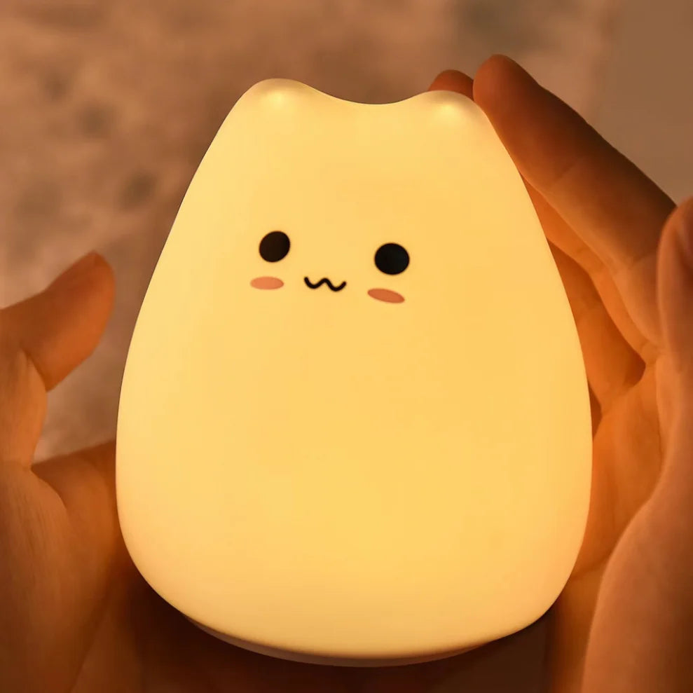 Cute Night light Cat Silicone Animal Light Touch Sensor Colorful Child Holiday Gift