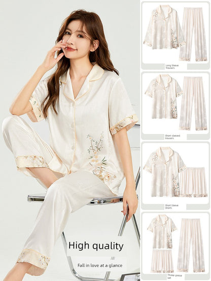 to Give Mom Silk Pajamas Middle-Aged Mother&