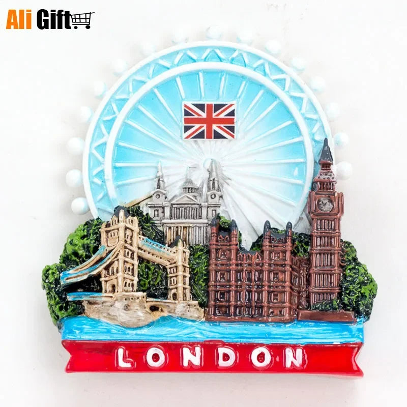 Cartoon Bear Crafts 3D Fridge Magnets British London Souvenir Refrigerator Magnetic Stickers Home Decoration Gift