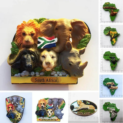 South Africa 3D Animal Tourist Souvenirs Fridge Magnet Refrigerator Sticker Africa&