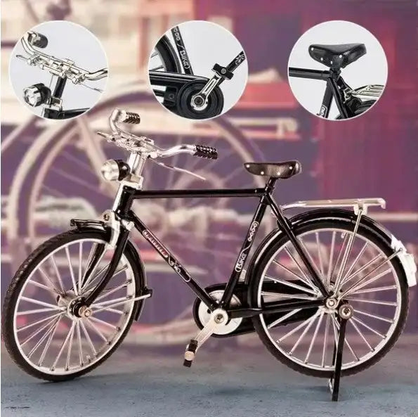 DIY Retro Bicycle Model Ornament Alloy Metal Mini Bike Sliding Assembled Version Collection Gifts Toys For Children Adult Boys